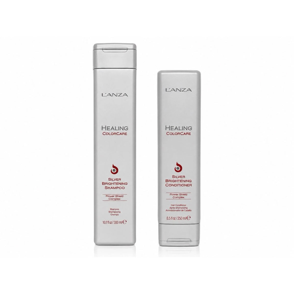 L'anza Healing Color Care Silver Brightening Shampoo & Conditioner 10.1/8.5 oz Duo