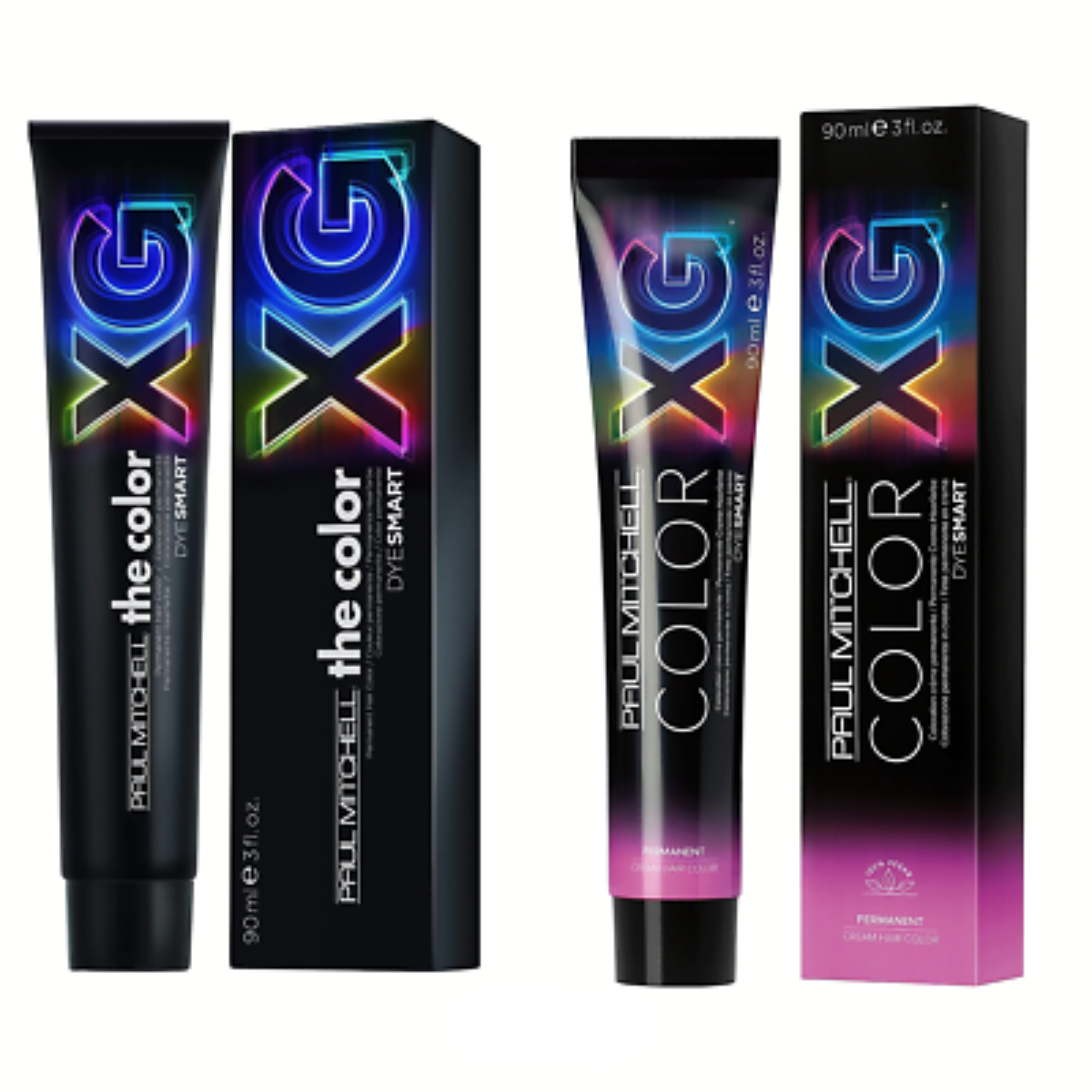 Paul Mitchell Color XG hair color product with packaging on a white background