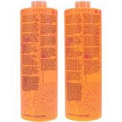 Two Amika Normcore Signature bottles with text and decorative patterns on a white background