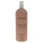 A bottle of Alterra Bamboo Volume Abundant Volume Conditioner in a dusty pink color with a white pump dispenser, shown against a plain white background.